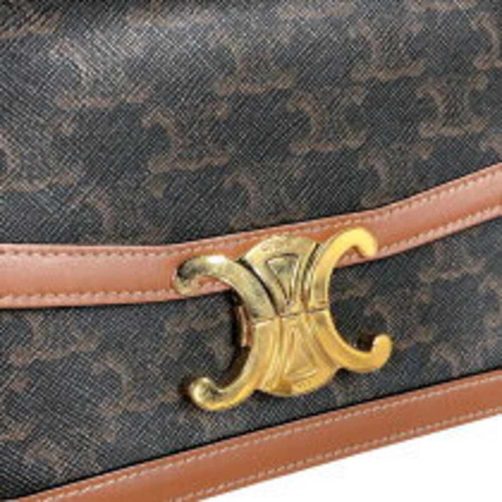 Celine Shoulder Bag Tan Triomphe Canvas Teen - Picture 6 of 11